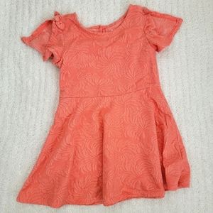 4T Peach Colored Dress with Flutter Sleeves